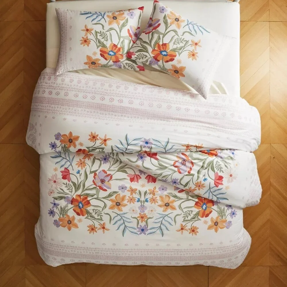 new 2-pc IVORY Wild Sage Julianna Floral Reversible Twin /Twin XL Comforter Set